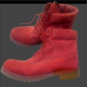 Mens Timberland 6” Premium Red Boots Sz 13